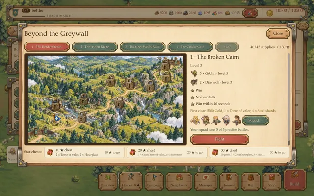 The campaign map beyond the Greywall